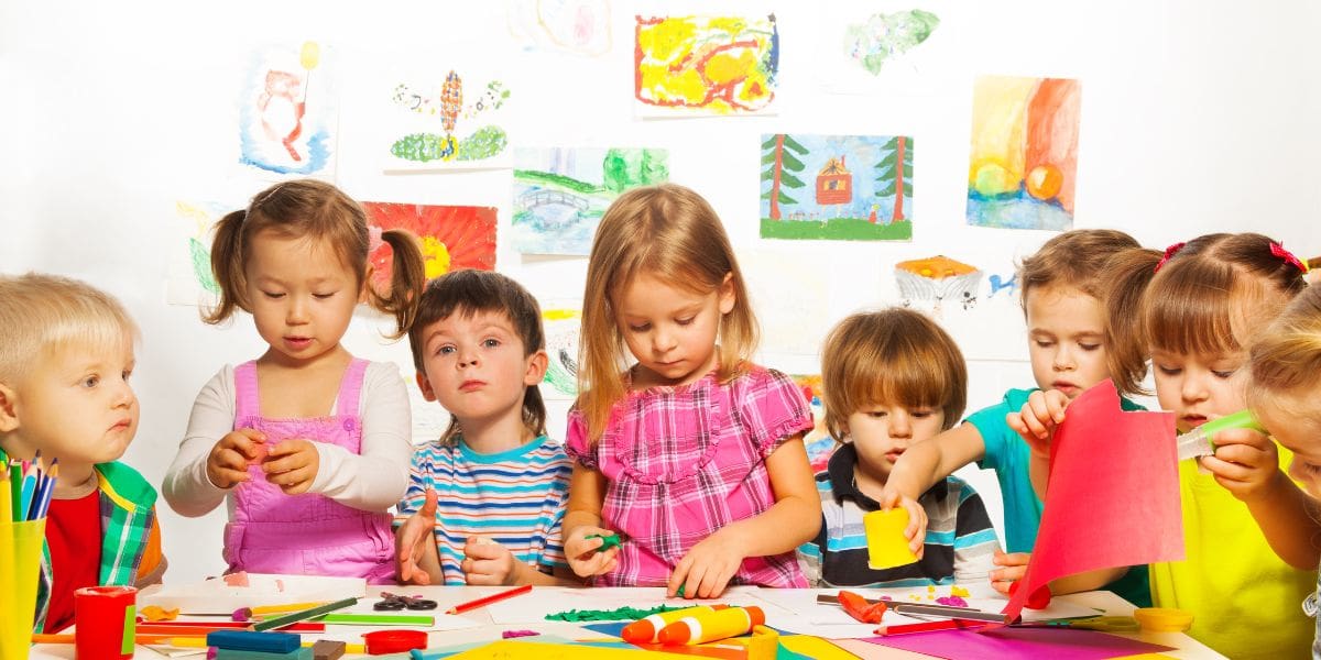 Children Hyperfocused on Crafting in Class