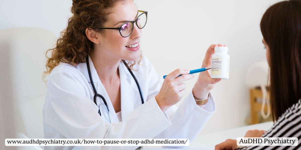 Doctor advising patient on restarting ADHD medication after a break